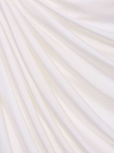 Φλοράλ μini φόρεμα από ζέρσεϋ ντραπέ Magda Butrym λευκό