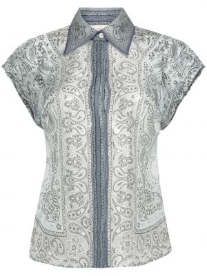 Košeľa s potlačou s paisley vzorom Zimmermann modrá