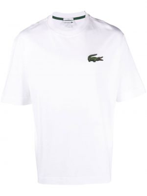 T-shirt mit stickerei Lacoste weiß