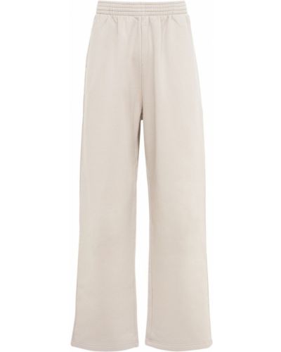 Voľné džerzej bavlnené teplákové nohavice Balenciaga sivá