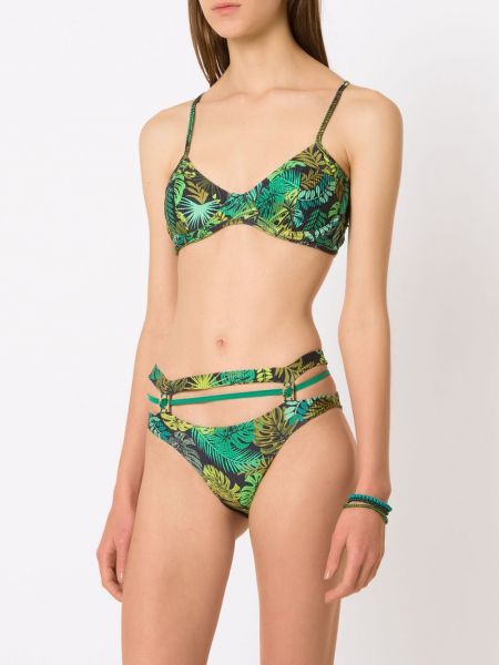 Bikini z nadrukiem w tropikalny nadruk Amir Slama zielony