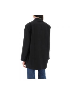 Oversize mantel aus baumwoll Ganni schwarz