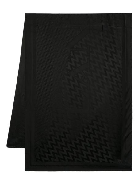 Žakárový hedvábný šál Lanvin černý