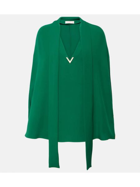 Копринена блуза Valentino зелено