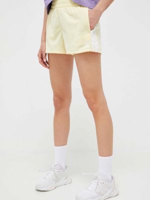 Панталон с висока талия с апликация Adidas Originals жълто