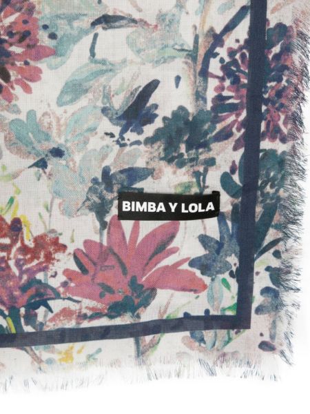Šalle ar ziediem ar apdruku Bimba Y Lola balts