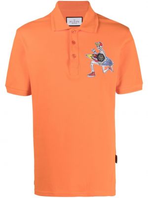 Polo majica s printom Philipp Plein narančasta