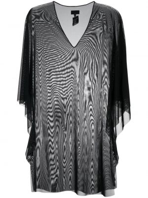 Transparente tunika mit v-ausschnitt Fisico schwarz