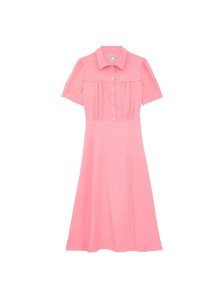 Krepp viskose kleid Ines De La Fressange Paris pink