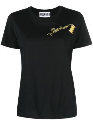 T-shirt con stampa Moschino nero