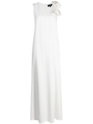 Вечерна рокля с панделка от креп Paule Ka бяло