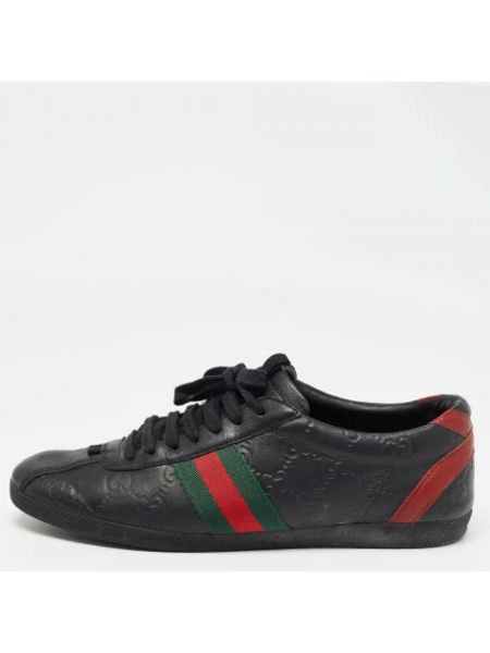 Sneakersy skórzane Gucci Vintage czarne