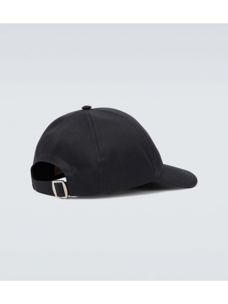 Haftowana czapka z daszkiem bawełniana Gucci czarna