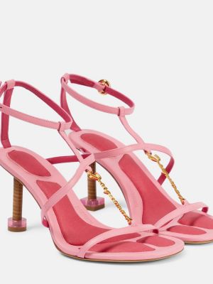 Kožne sandale Jacquemus ružičasta