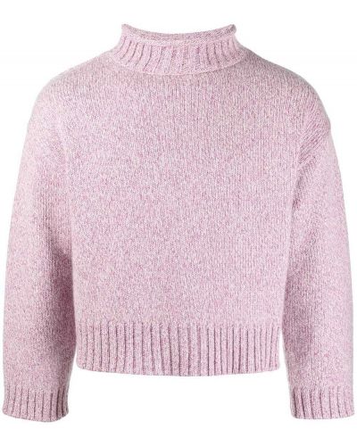 Jersey cuello alto de cachemir con cuello alto de tela jersey Extreme Cashmere rosa