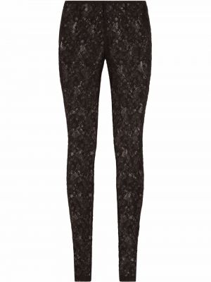 Spitzen geblümt leggings Dolce & Gabbana schwarz