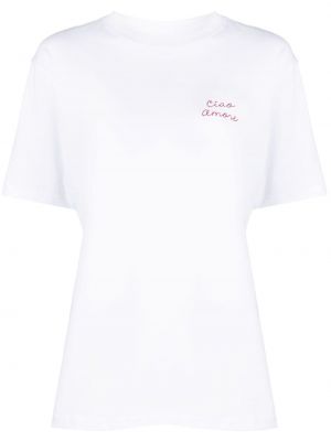 Medvilninis siuvinėtas marškinėliai Giada Benincasa balta