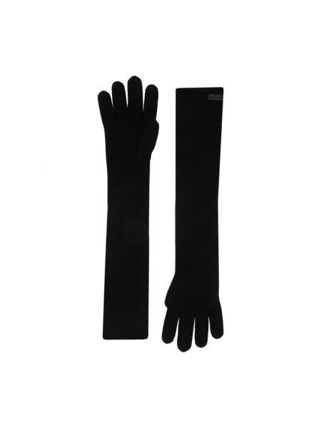 Czarne rękawiczki z kaszmiru Saint Laurent