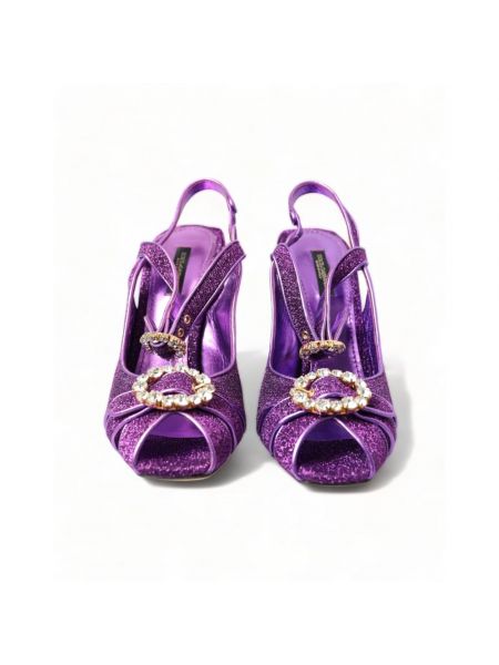 Sandały na obcasie na wysokim obcasie Dolce And Gabbana fioletowe