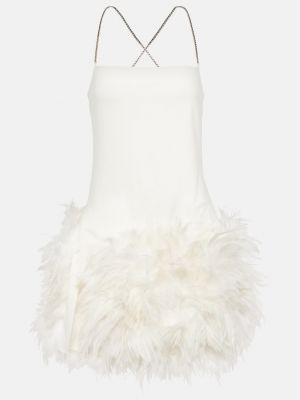 Платье мини с перьями The Attico белое