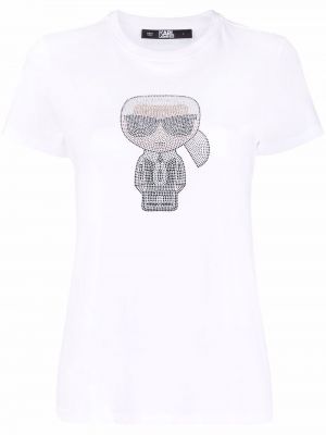 Camiseta con apliques Karl Lagerfeld blanco