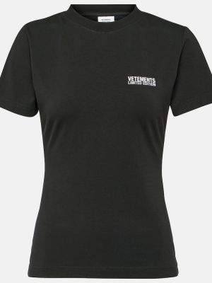 Bavlněné tričko jersey Vetements černé