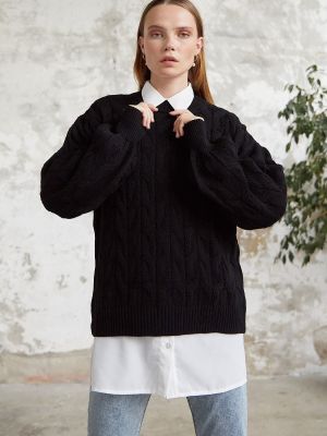 Pletený sveter Instyle čierna