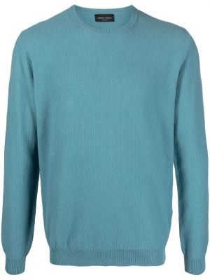 Strick sweatshirt mit langen ärmeln Roberto Collina blau