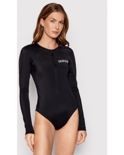 Calvin Klein Swimwear Női fürdőruha Rash Guard KW0KW01596 Fekete