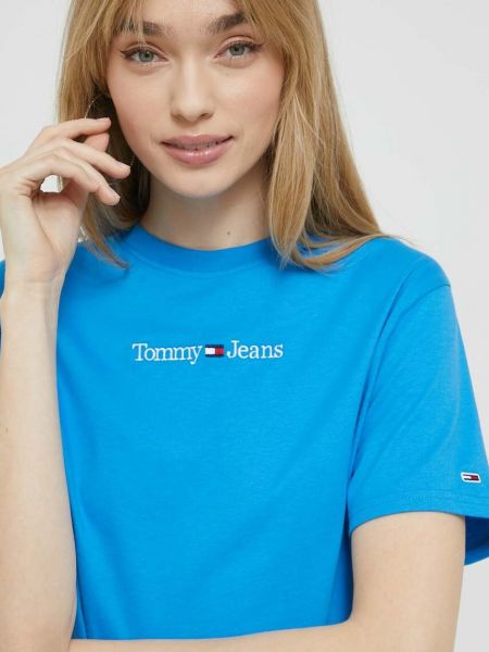 Тениска Tommy Jeans синьо