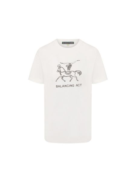 Хлопковая футболка Alexachung, белая