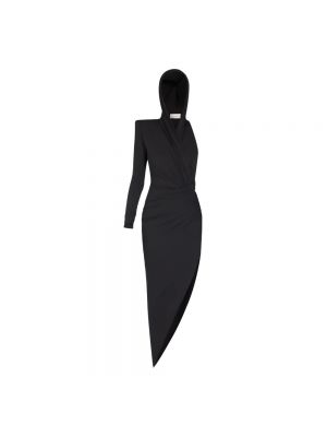 Sukienka midi asymetryczna Alexandre Vauthier czarna