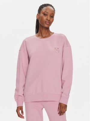 Laza szabású pulóver Pinko rózsaszín