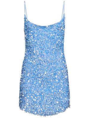 Mini vestido de crepé Leslie Amon azul