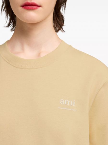 T-shirt di cotone Ami Paris giallo