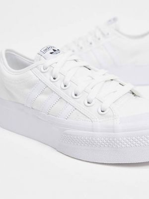 Кроссовки на платформе Adidas белые