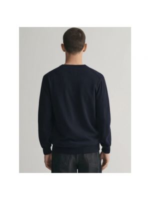 Woll sweatshirt mit v-ausschnitt Gant blau