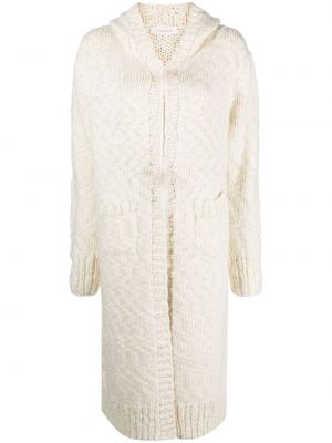 Manteau en laine à capuche Zimmermann blanc