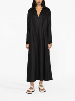 Lniana sukienka długa Asceno czarna