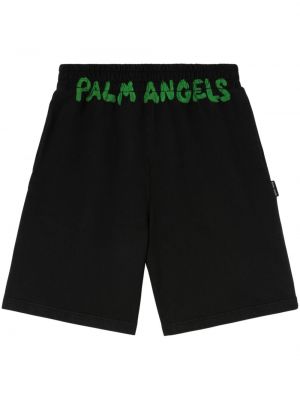 Shorts de sport en coton à imprimé Palm Angels