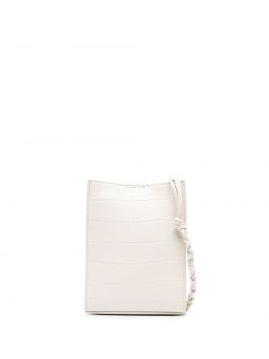 Dabīgās ādas crossbody rokassoma Jil Sander balts