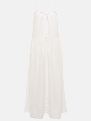 Шелковое платье макси Velvet, белое