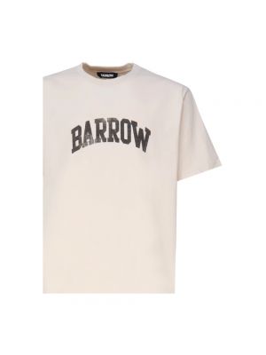 Camiseta de algodón con estampado de cuello redondo Barrow beige
