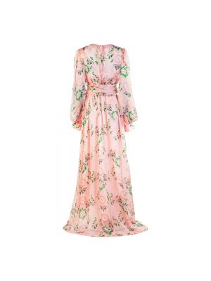 Vestido largo de seda de flores Ermanno Scervino rosa