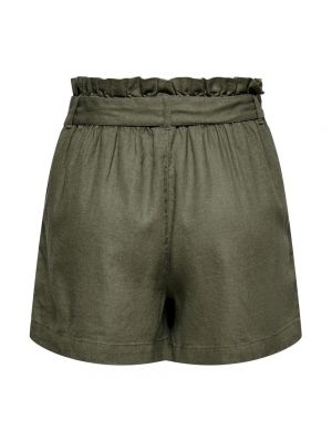 Pantalones cortos de lino de viscosa Jacqueline De Yong verde