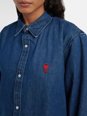 Rifľová košeľa Ami Paris modrá