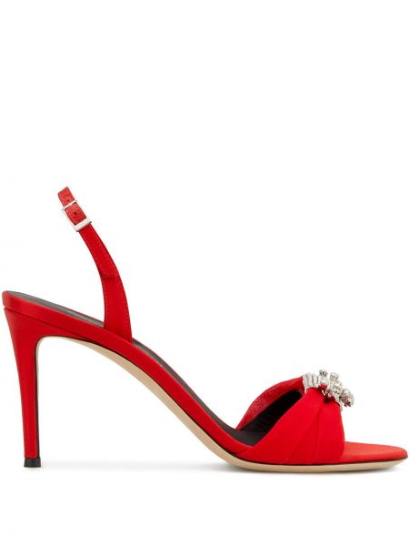 Sandales à imprimé en cristal Giuseppe Zanotti rouge