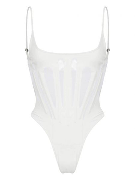 Prozirni kupaći kostim Mugler bijela
