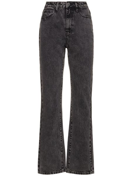 Voľné džínsy s rovným strihom s vysokým pásom Weworewhat čierna