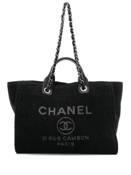 Sacs à chaîne en tweed Chanel Pre-owned noir